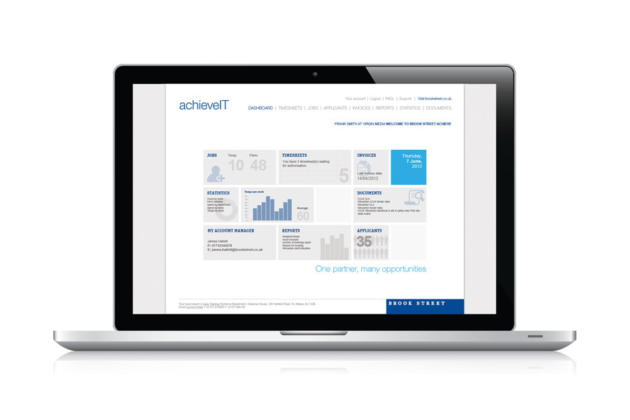 achieveIT - Brook Street's online recruitment dashboard